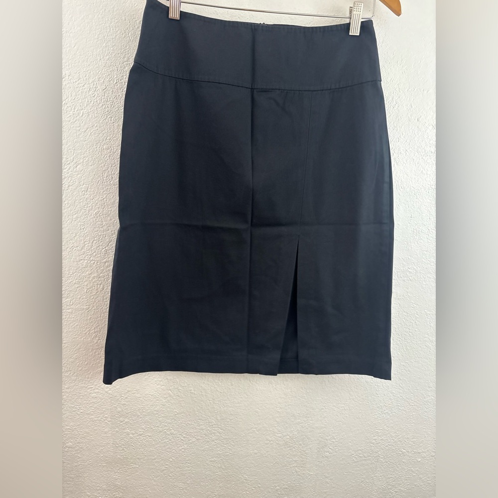Banana Republic Stretch Slit Front Black Straight Skirt Womens Size 6-